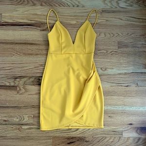 blue blush spaghetti strap mini dress yellow